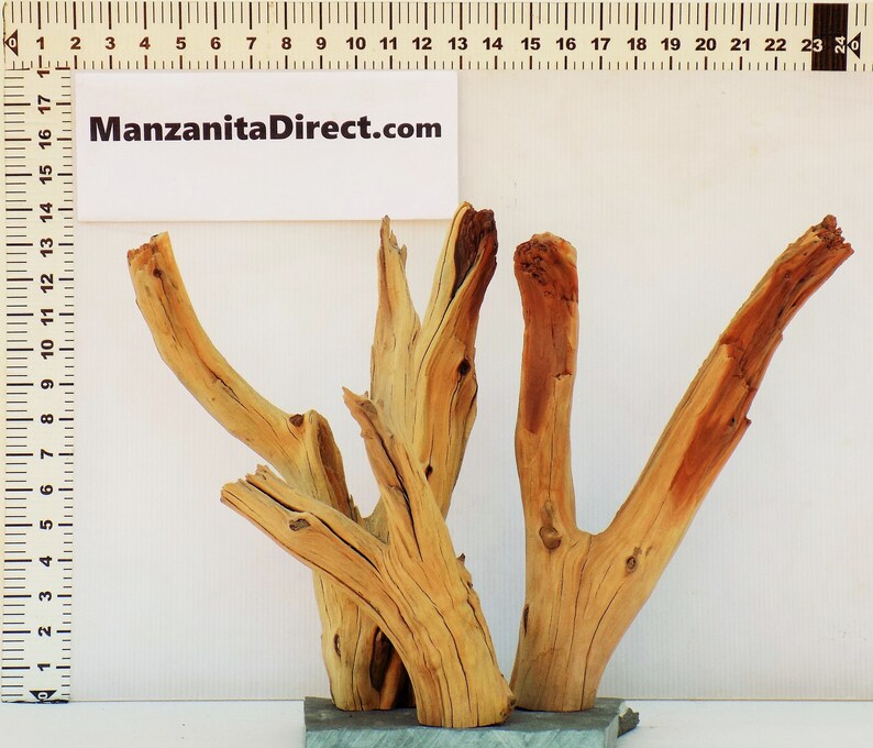Sandblasted Manzanita Driftwood Set Attached to Slate Awesome Etsy