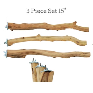 Manzanita Perch Set for Parrots or Reptile Perch, 3 Piece Set