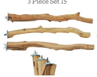 Manzanita Perch Set for Parrots or Reptile Perch, 3 Piece Set