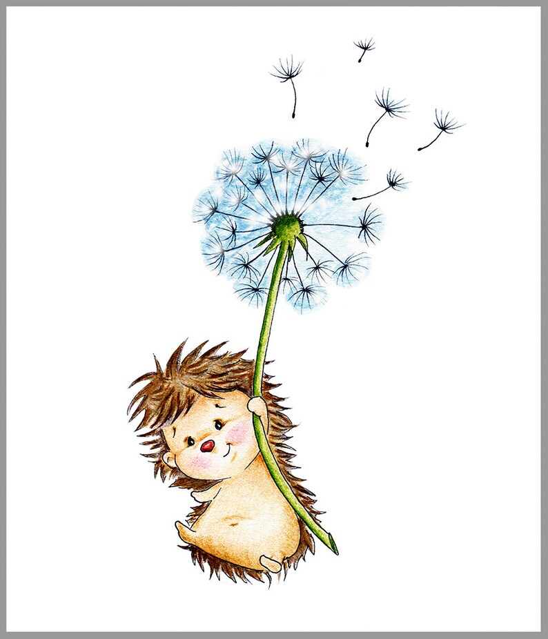 Hedgehog Nursery Art Print Children Wall Decor Kids Wall Etsy