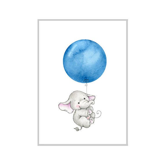 baby elephant nursery art