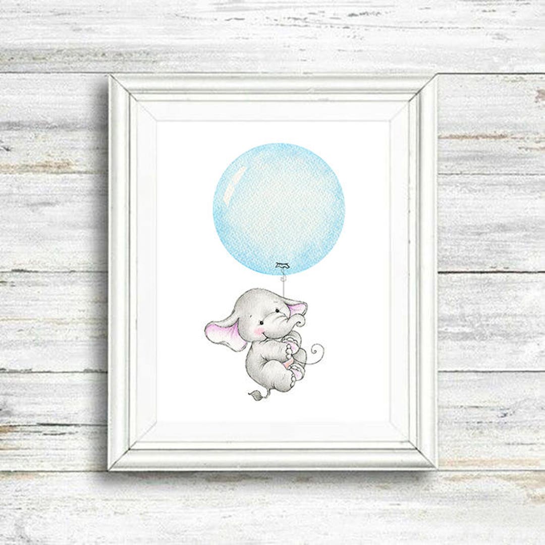 Baby Elephant Nursery Print, Children Wall Decor, Kids Wall Art, Baby ...