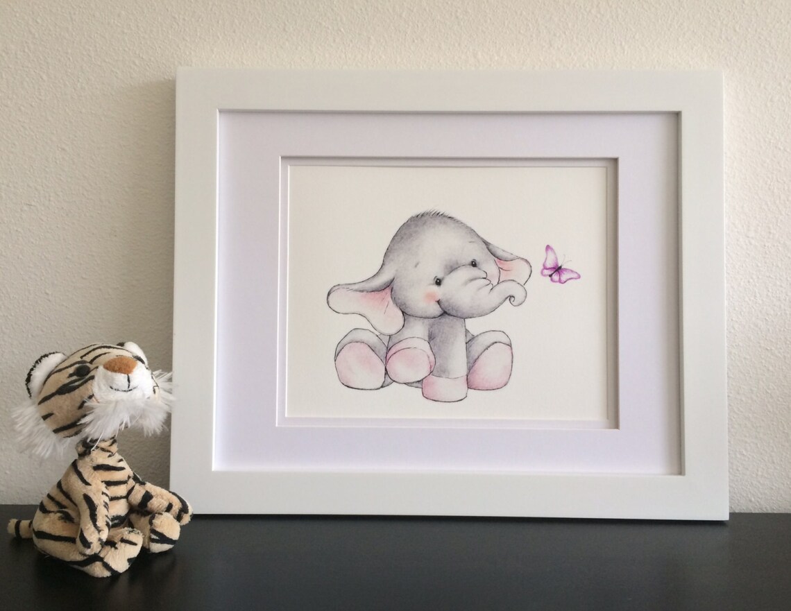 Elephant Nursery Art Print Animal Nursery Print Children Art Etsy