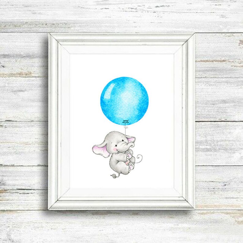 Elephant Nursery Art Print, Children Wall Decor, Kids Wall Art, Baby