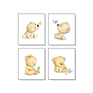 Teddy Bears Nursery Set, Animal Nursery Print, Children Art Print, Kids Wall Art, Baby Boy Room Décor, Girl Nursery Decor, Kids Wall Decor