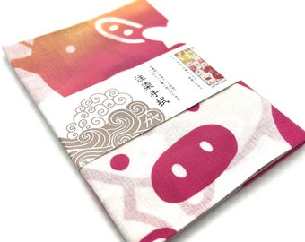 Deluxe Kawaii Pigs Tenugui / Hand Towel (34cm x 92cm)