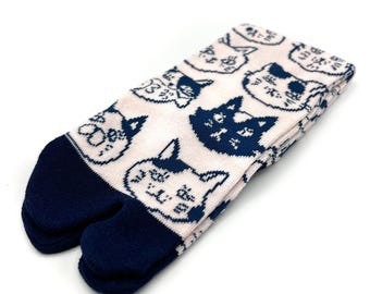 Kawaii Neko No Kao - Long Japanese 2-Toe Tabi Socks