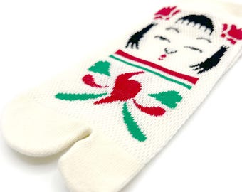 Kokeshi Moss Stitch - Low-Cut Japanese 2-Toe Tabi Socks