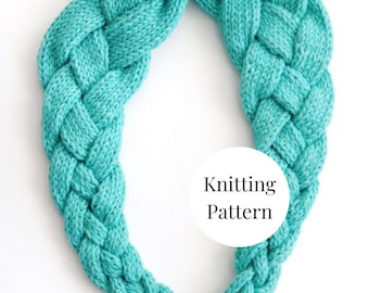 KNITTING PATTERN, Bolena Headband, Intermediate knitting pattern, knit headband, headband in the round, plait headband diy