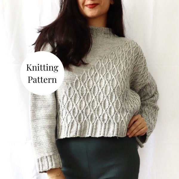 KNITTING PATTERN, Chubasco Sweater, Intermediate knitting pattern, knit sweater, knit pullover, diy sweater, knitting flat