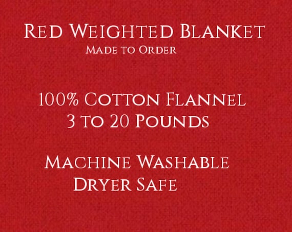 Solid Color, Weighted Blanket, Red, Up to Twin Size 3 to 20 Pounds.  Calming, Heavy Blanket, SPD, Autism, Weighted Blanket.
