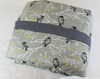 Gray Black Birds on Branches, Weighted Blanket, Cotton, Up to Twin Size, 3 to 20 Pounds, Adult Weighted Blanket, SPD, Autism,Calming Blanket