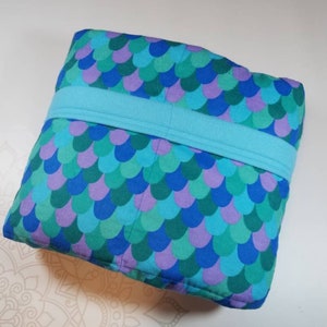 Mermaid Scales, Weighted Blanket, Cotton Flannel, Up to Twin Size, 3 to 20 Pounds, Adult Weighted Blanket, SPD, Autism, Calming Blanket