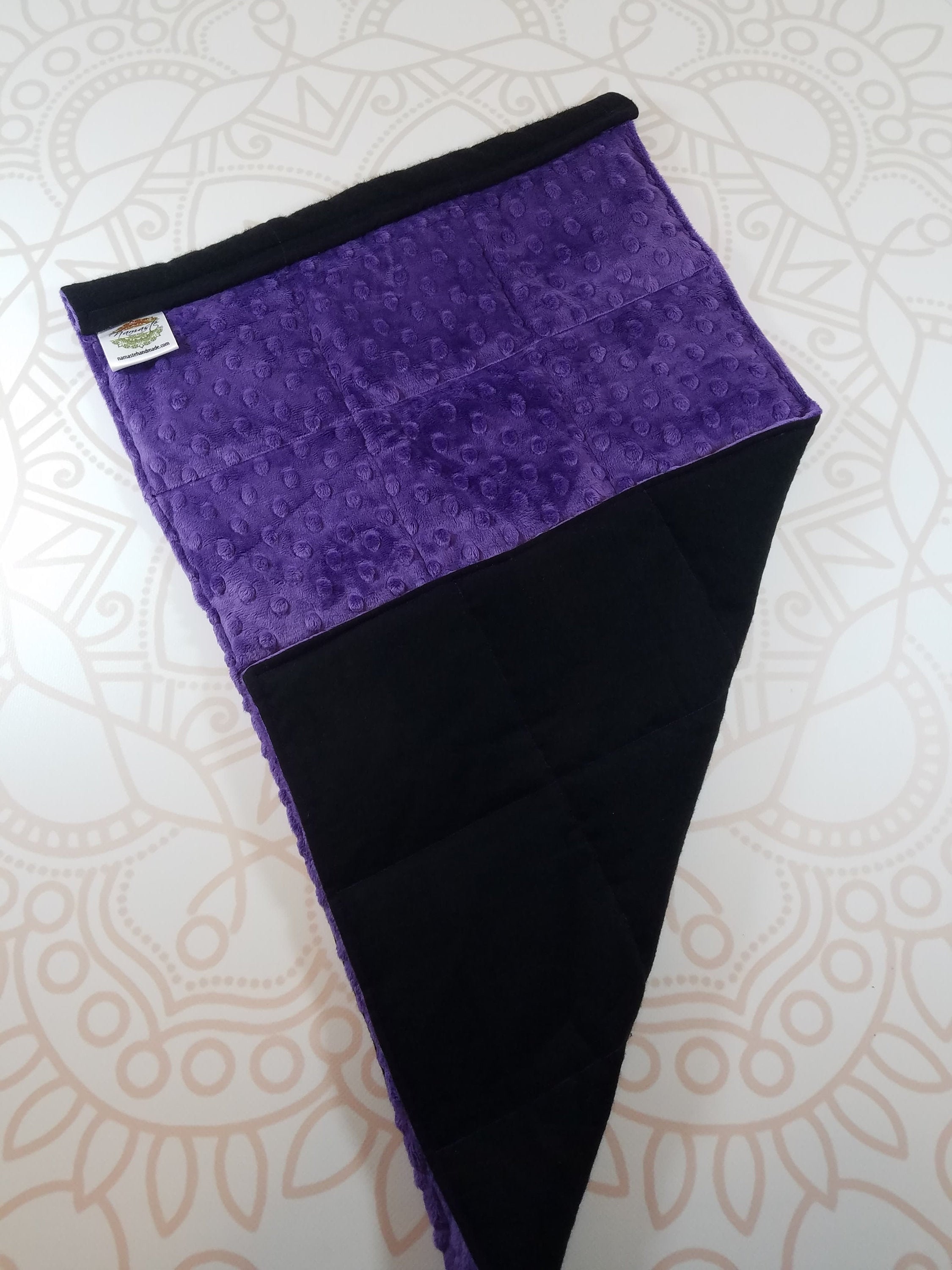 READY TO SHIP, Purple Minky Front, Black Back, Lap Pad/Weighted Blanket