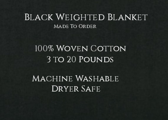 Solid Color, Weighted Blanket, BLACK, Up to Twin Size 3 to 20 Pounds.  Calming, Heavy Blanket, SPD, Autism, Weighted Blanket.