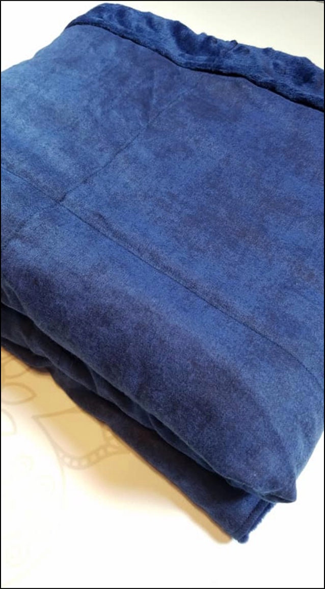 READY to SHIP, Weighted Blanket, 40x42-10 Pounds, Navy Tie Dye Cotton