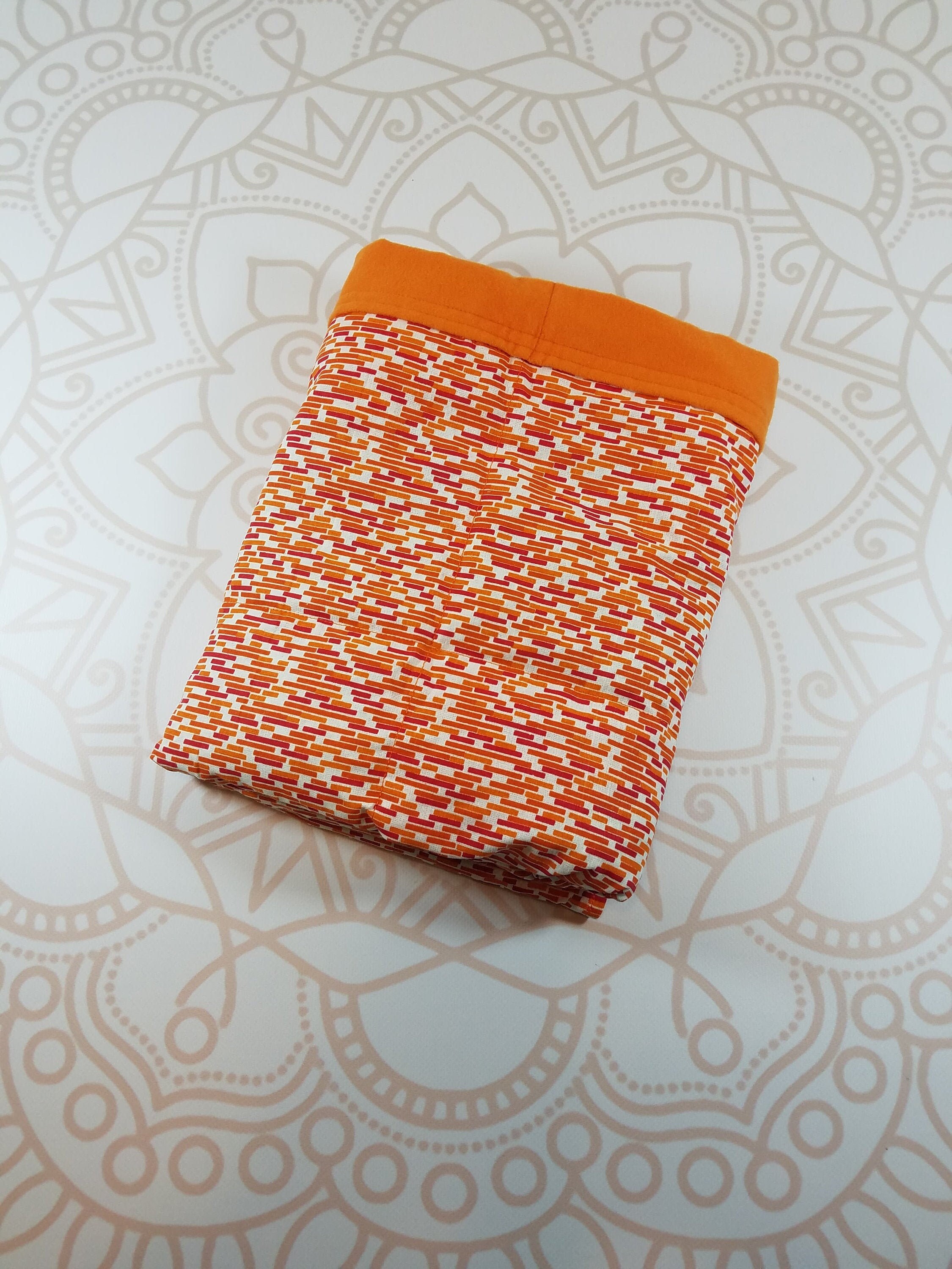 Ready To Ship, 4 Pound, 28x32, WEIGHTED BLANKET, Orange Subway Tiles
