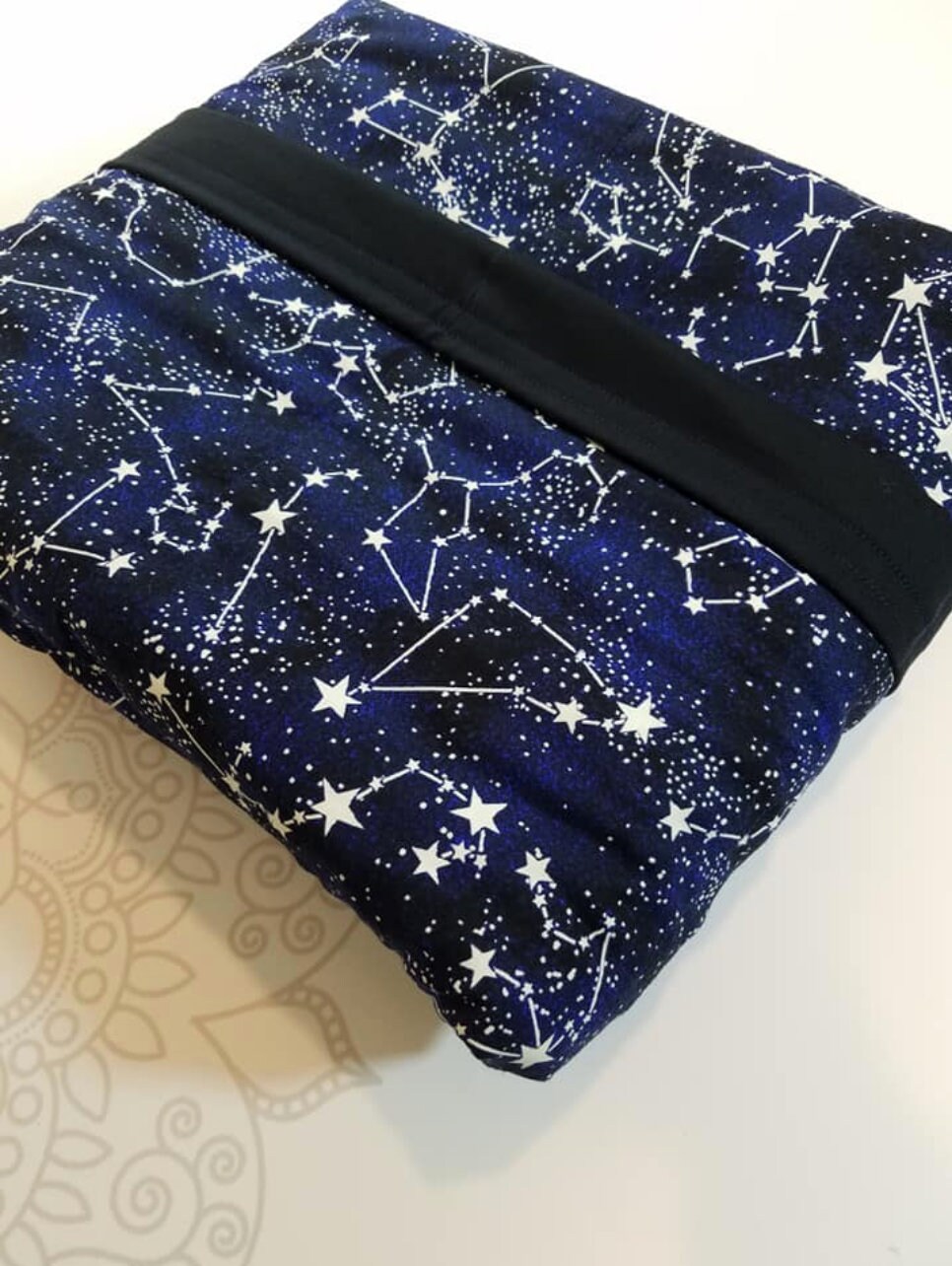 READY to SHIP, Weighted Blanket, 40x8015 Pounds, Glow Constellation Woven Cotton, Black Woven