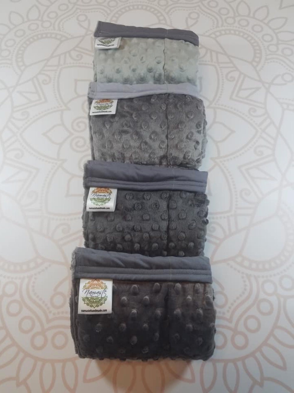 READY TO SHIP, Gray Minky Lap Pad/Weighted Blanket, 3 pounds, 14x22
