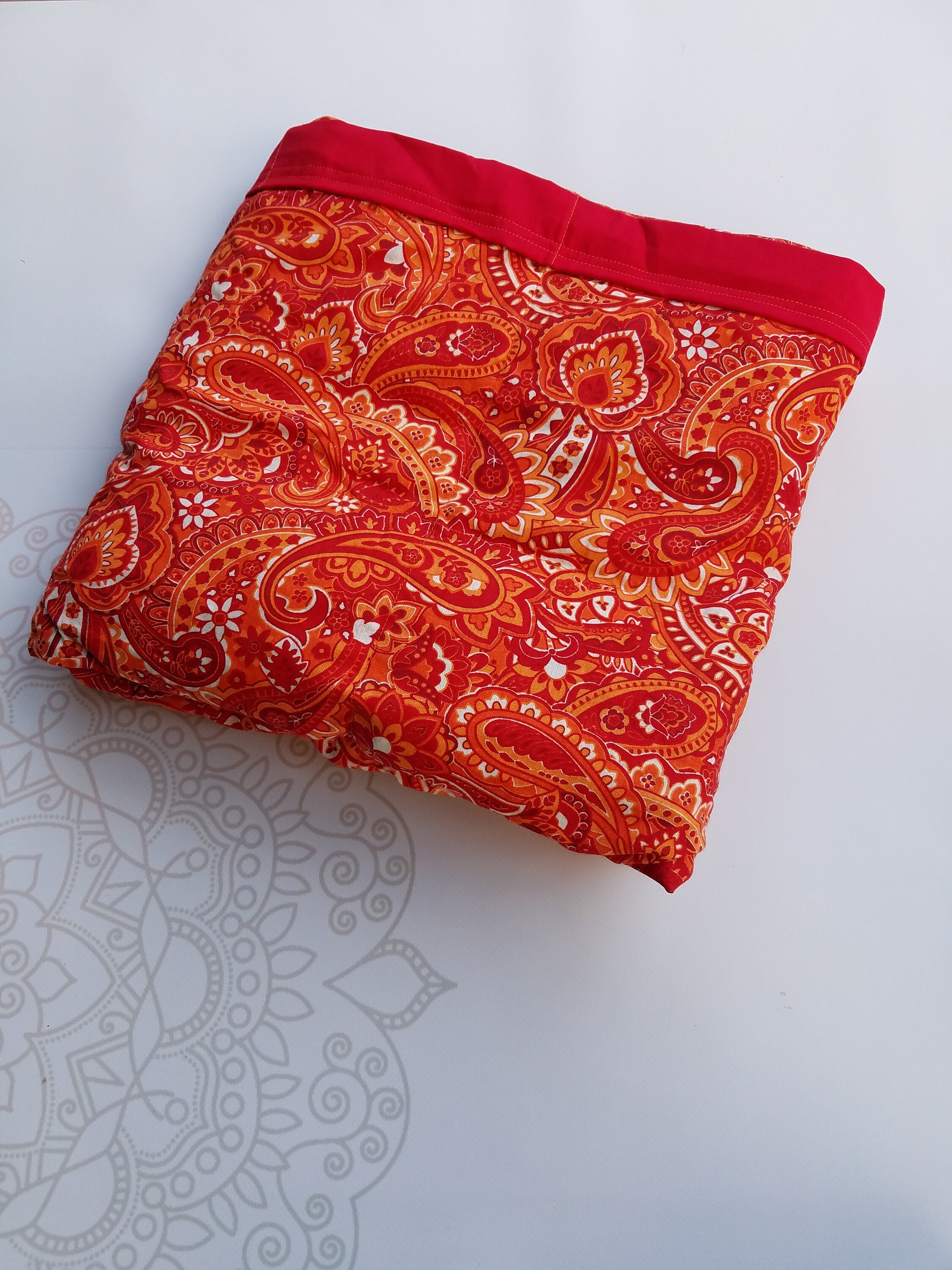 READY to SHIP, Weighted Blanket, 40x50-10 Pounds, Paisley Cotton Front