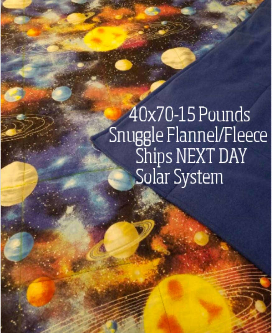 Weighted Blanket, 15 Pound, Solar System, 40x70, READY TO SHIP, Twin