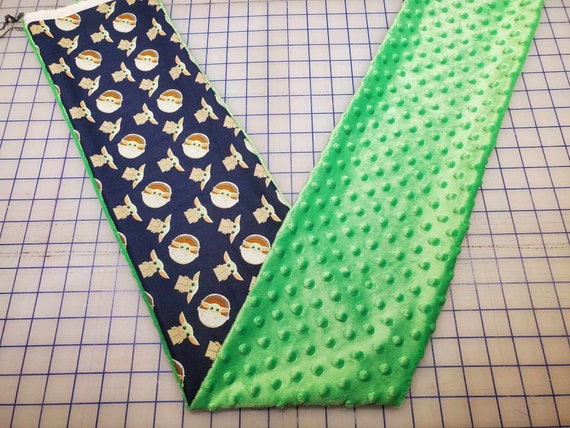 Weighted Neck Wrap, Movie Print with Green Minky, 32x7 Inches, 3 to 6 Pounds, Weighted Shoulder Wrap, Minky Adult Weighted Neck Wrap