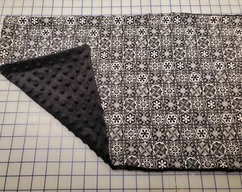 Weighted Lap Pad, Medallion Fabric with Black Minky Back, 14x22 inches, 3 Pounds, Fidget Pad, Homework Pad, Sensory Companion