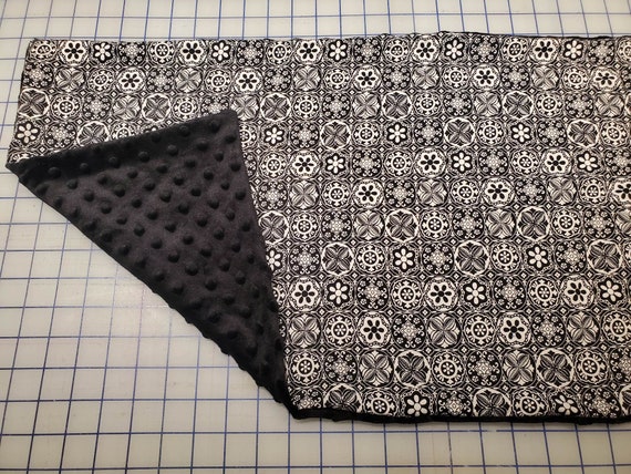 Weighted Lap Pad, Medallion Fabric with Black Minky Back, 14x22 inches, 3 Pounds, Fidget Pad, Homework Pad, Sensory Companion