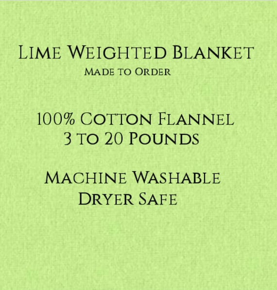 Solid Color, Weighted Blanket, Lime, Up to Twin Size 3 to 20 Pounds.  Calming, Heavy Blanket, SPD, Autism, Weighted Blanket.