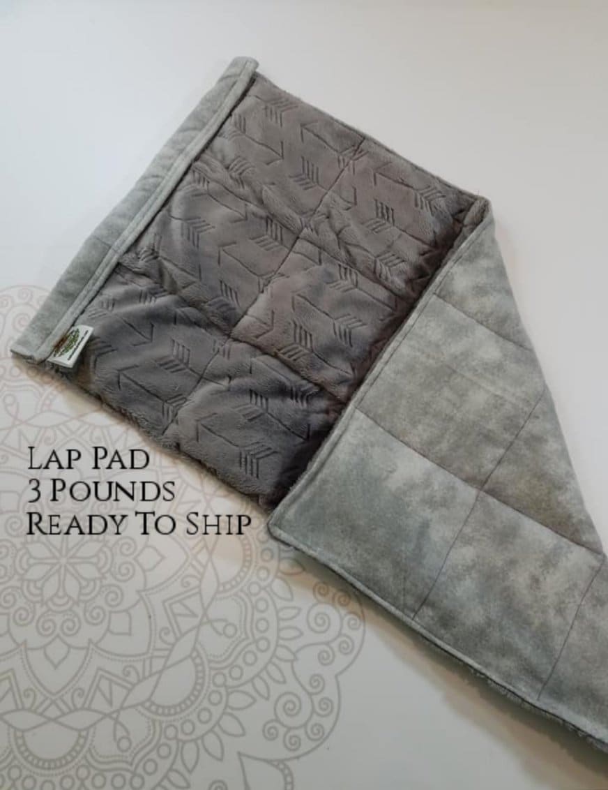 READY TO SHIP, Embossed Arrow Minky, Gray Tie Dye Back, Weighted, Lap