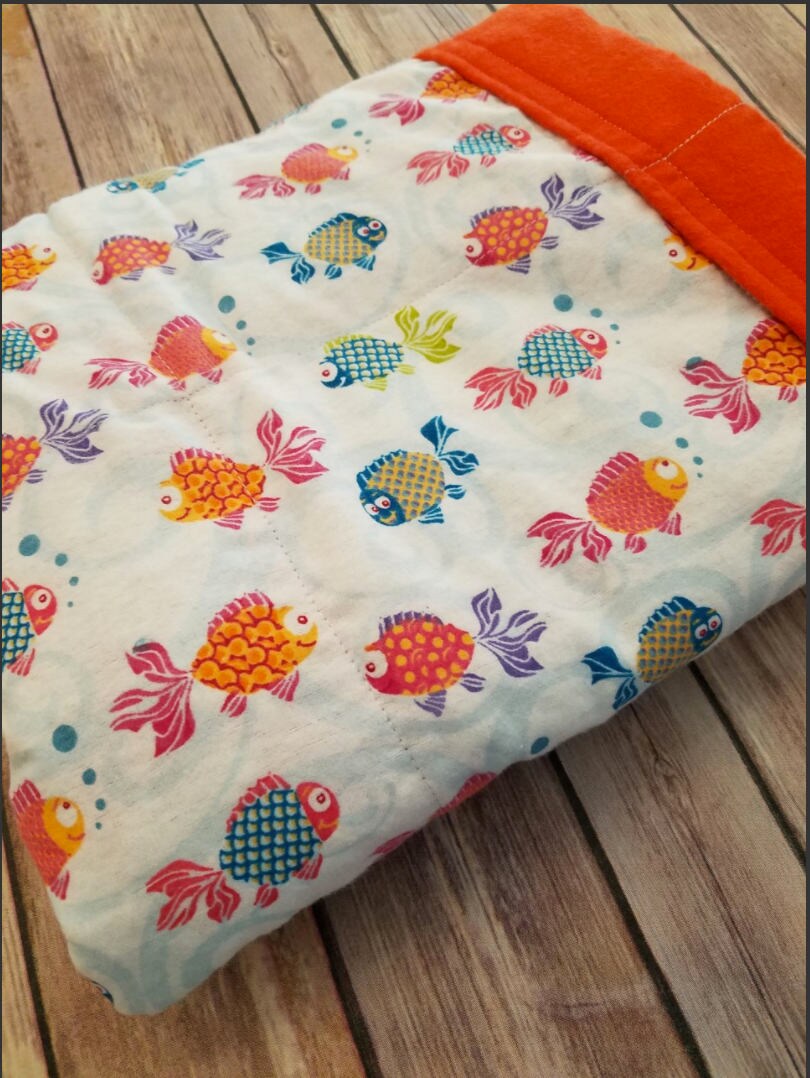 Colorful Fish, 4 Pound, WEIGHTED BLANKET, 4 pounds, 28x32, for Autism