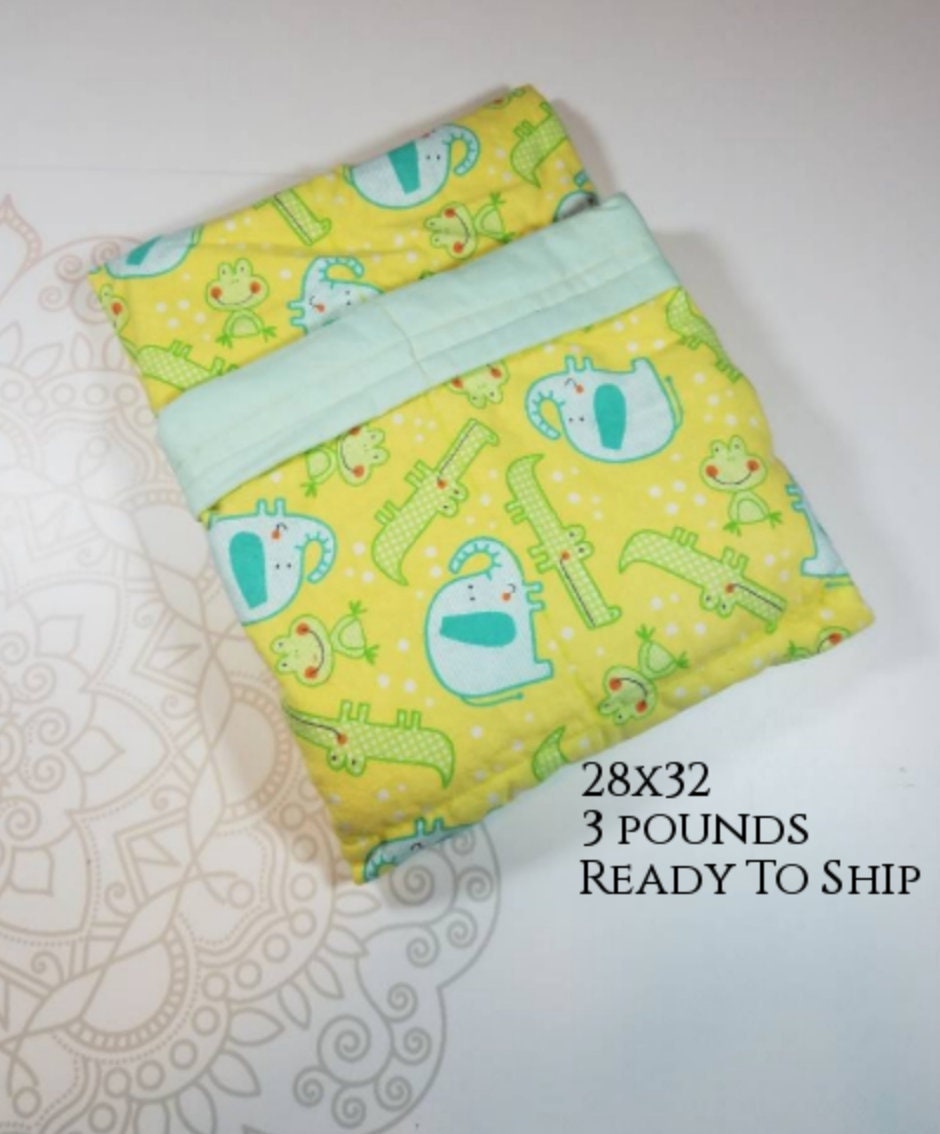 Elephant, Aligator, 3 Pound, WEIGHTED BLANKET, Ready To Ship, 3 pounds