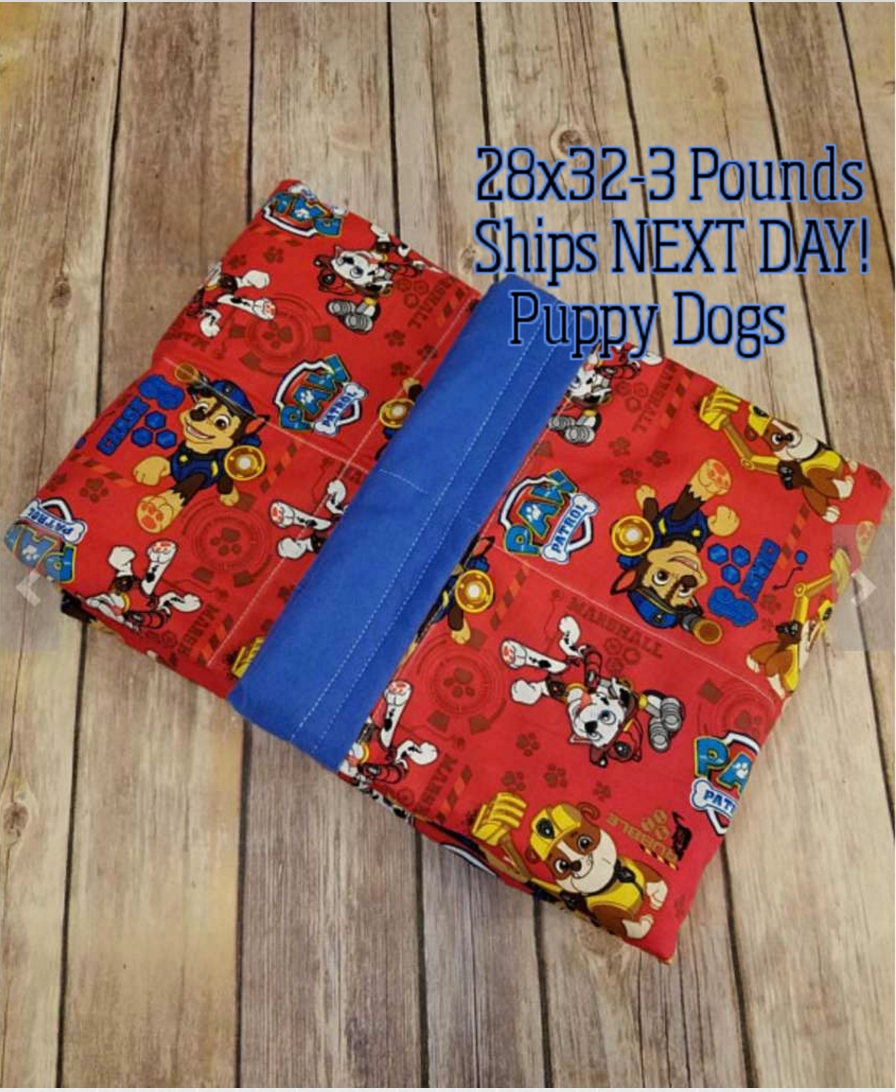 Puppy Dog, Dog, 3 Pound, WEIGHTED BLANKET, 3 pounds, 28x32 for Autism