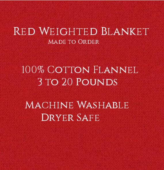 Solid Color, Weighted Blanket, Red, Up to Twin Size 3 to 20 Pounds.  Calming, Heavy Blanket, SPD, Autism, Weighted Blanket.