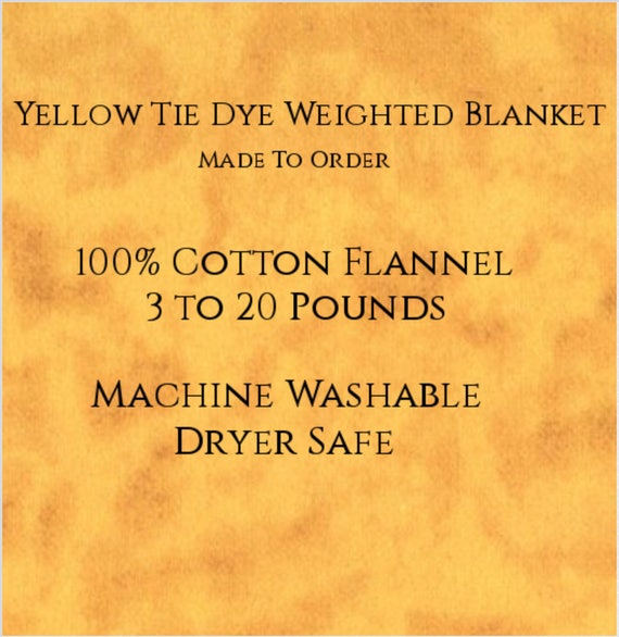 Solid Color, Weighted Blanket, Yellow Tie Dye, Up to Twin Size 3 to 20 Pounds,  Calming, Heavy Blanket, SPD, Autism, Weighted Blanket.