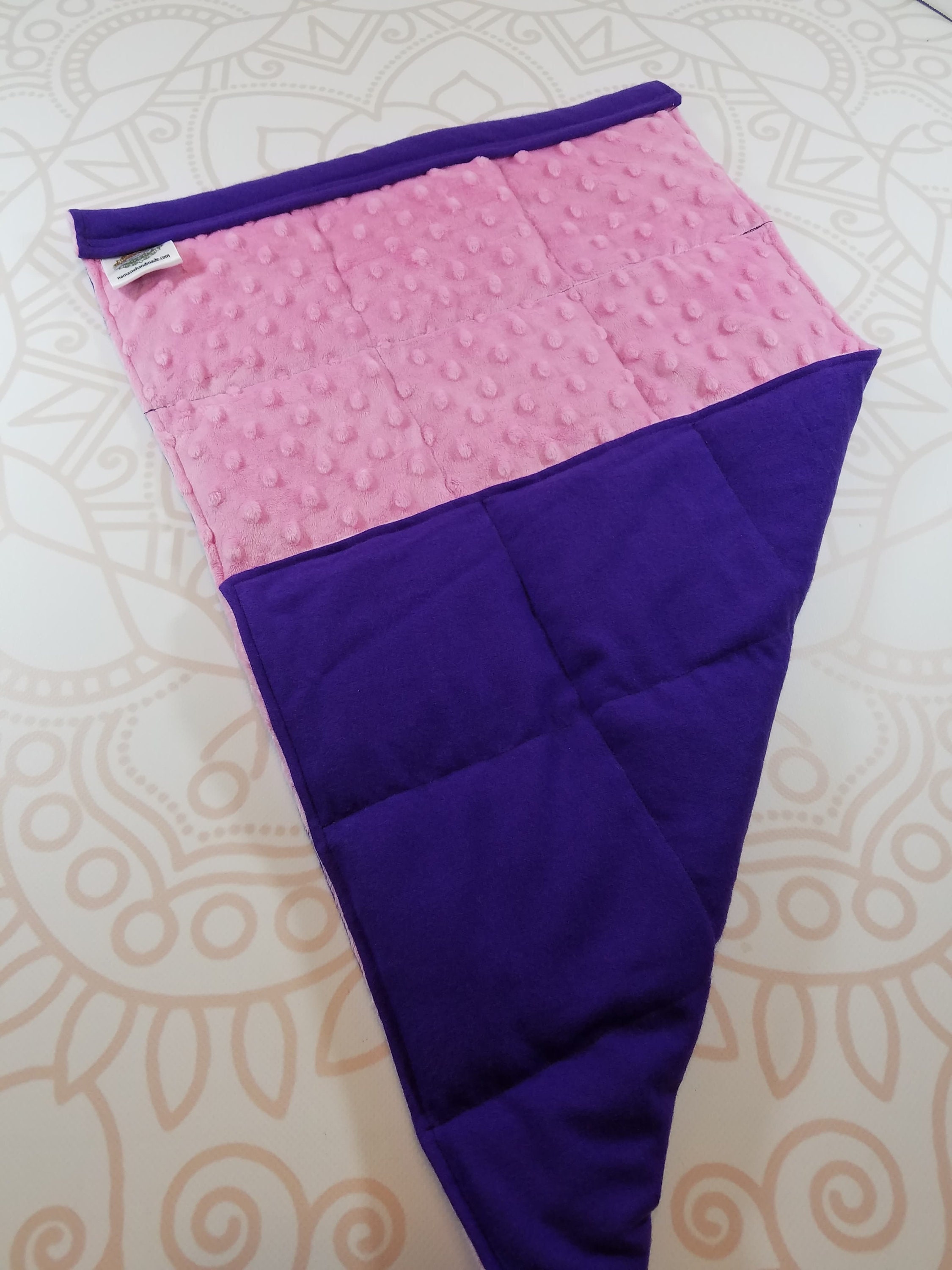 READY TO SHIP, Pink Minky Front, Purple Cotton Flannel Back, Lap Pad