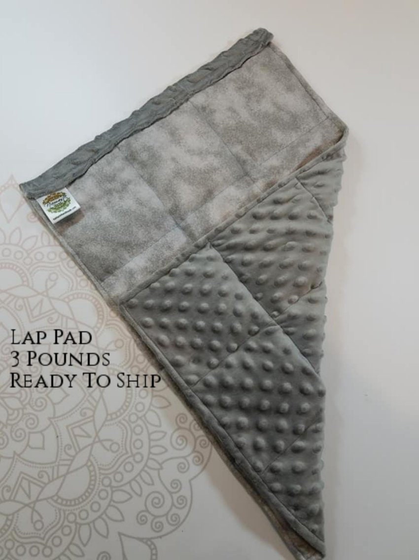 READY TO SHIP, Gray, Weighted, Lap Pad/Small Blanket/Travel Weighted
