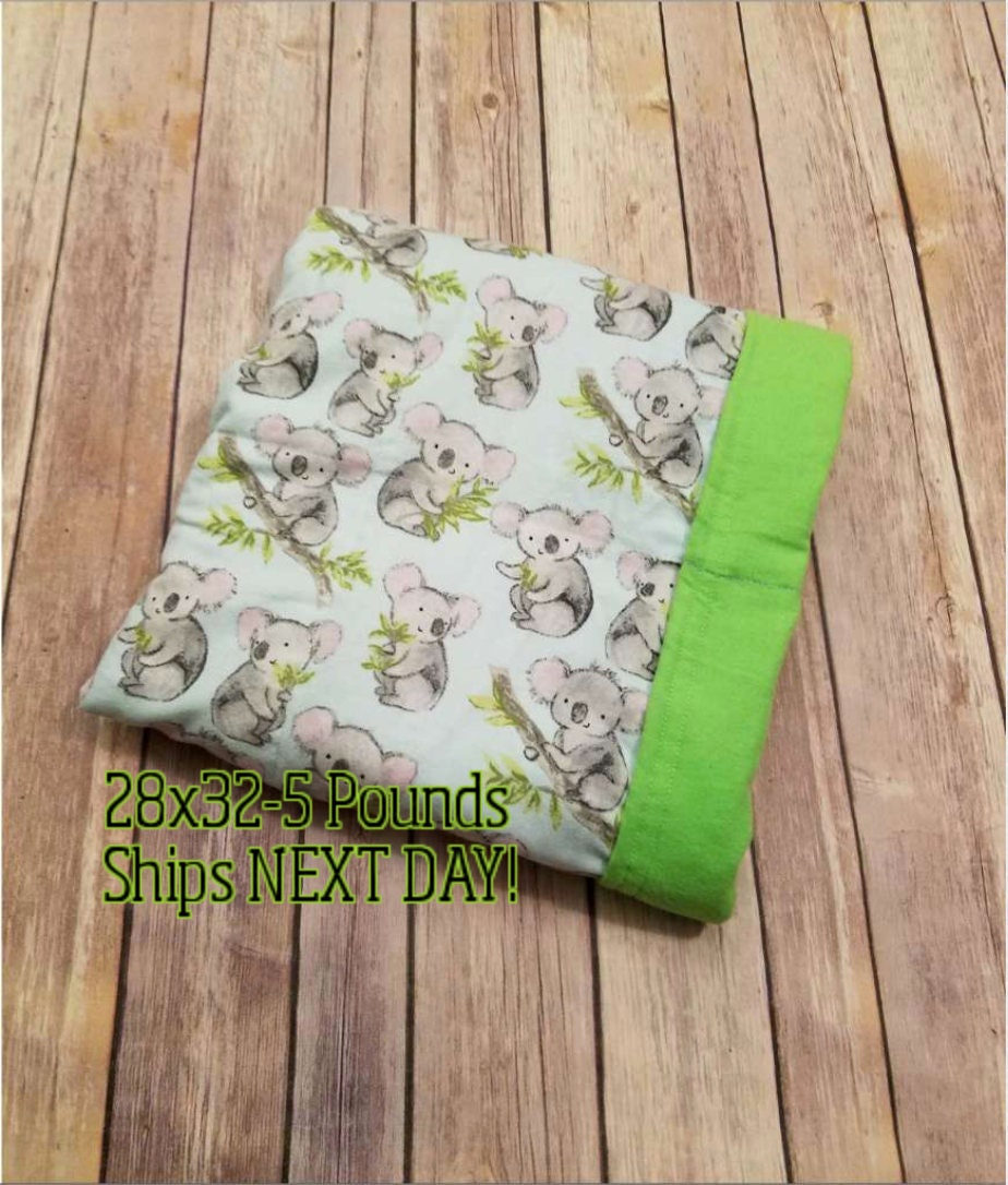 Koala, 5 pound, WEIGHTED BLANKET, Ready To Ship, 5 pounds, 28x32 for