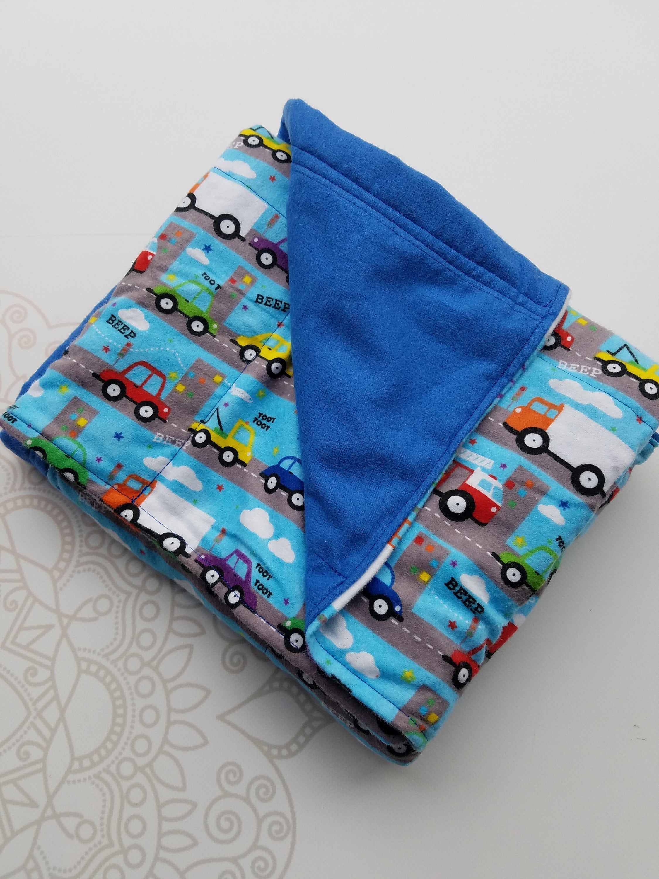 READY to SHIP, Weighted Blanket, 28x323 Pounds, Traffic Front, Royal