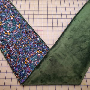 Weighted Neck Wrap, Mandala Print with Evergreen Minky, 32x7 Inches, 3 to 6 Pounds, Weighted Shoulder Wrap, Minky Adult Weighted Nec