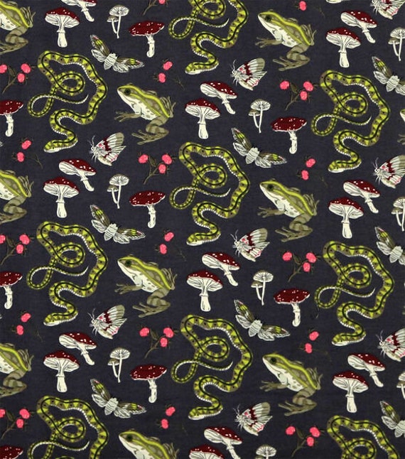 Snake, Frog, and Mushroom Weighted Blanket, Cotton Flannel, Up to Twin Size, 3 to 20 Pounds, Adult Weighted Blanket, SPD, Autism