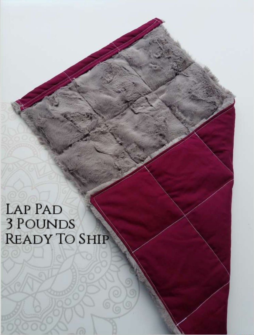 READY TO SHIP, Lap Pad/Small Blanket, 3 pounds, 14x22, autism, anxiety