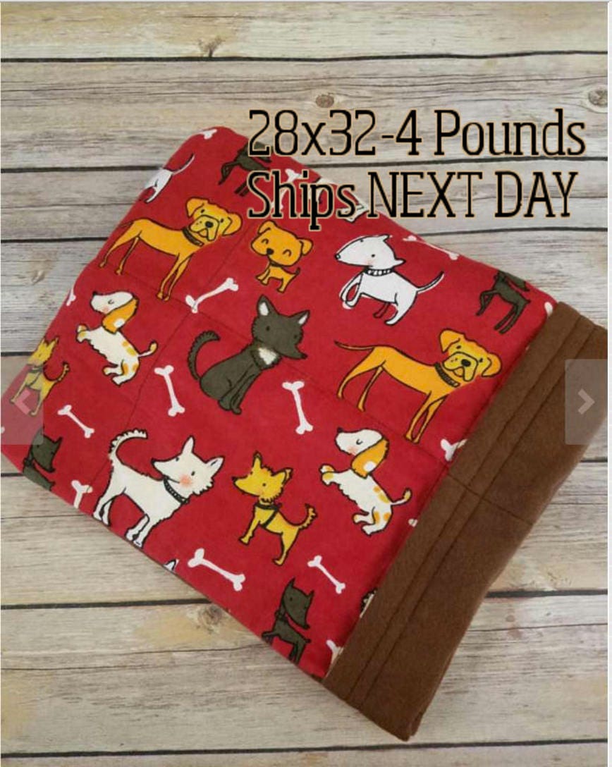 Dog, Puppy, 4 Pound, WEIGHTED BLANKET, Ready To Ship, 4 pounds, 28x32