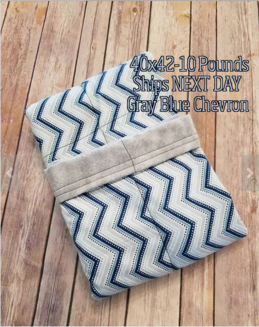 Chevron, Gray, 10 Pounds, WEIGHTED BLANKET, Ready To Ship, 10 Pound