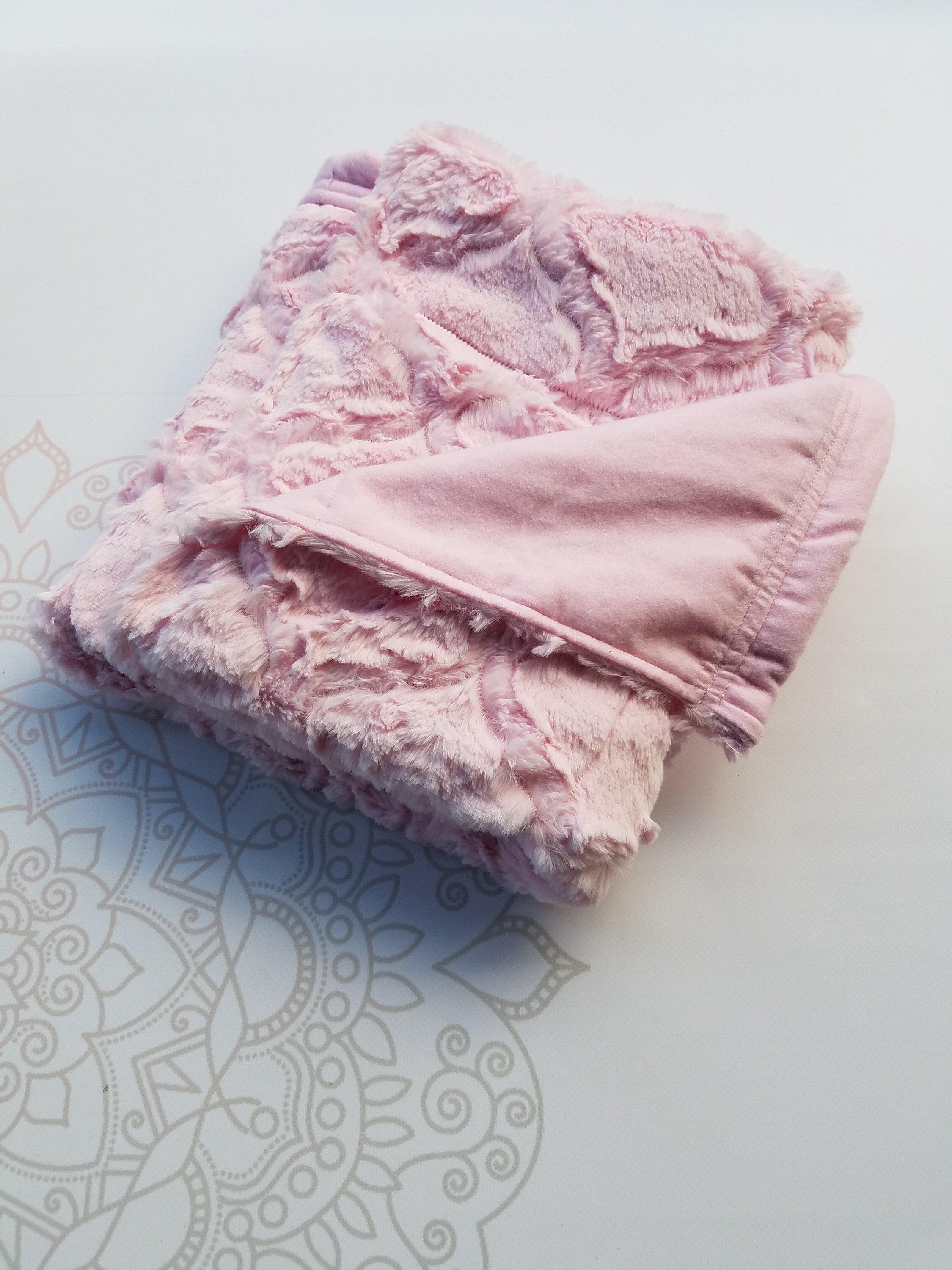 READY to SHIP, Weighted Blanket, 28x325 Pounds, Pink Lux Minky Front