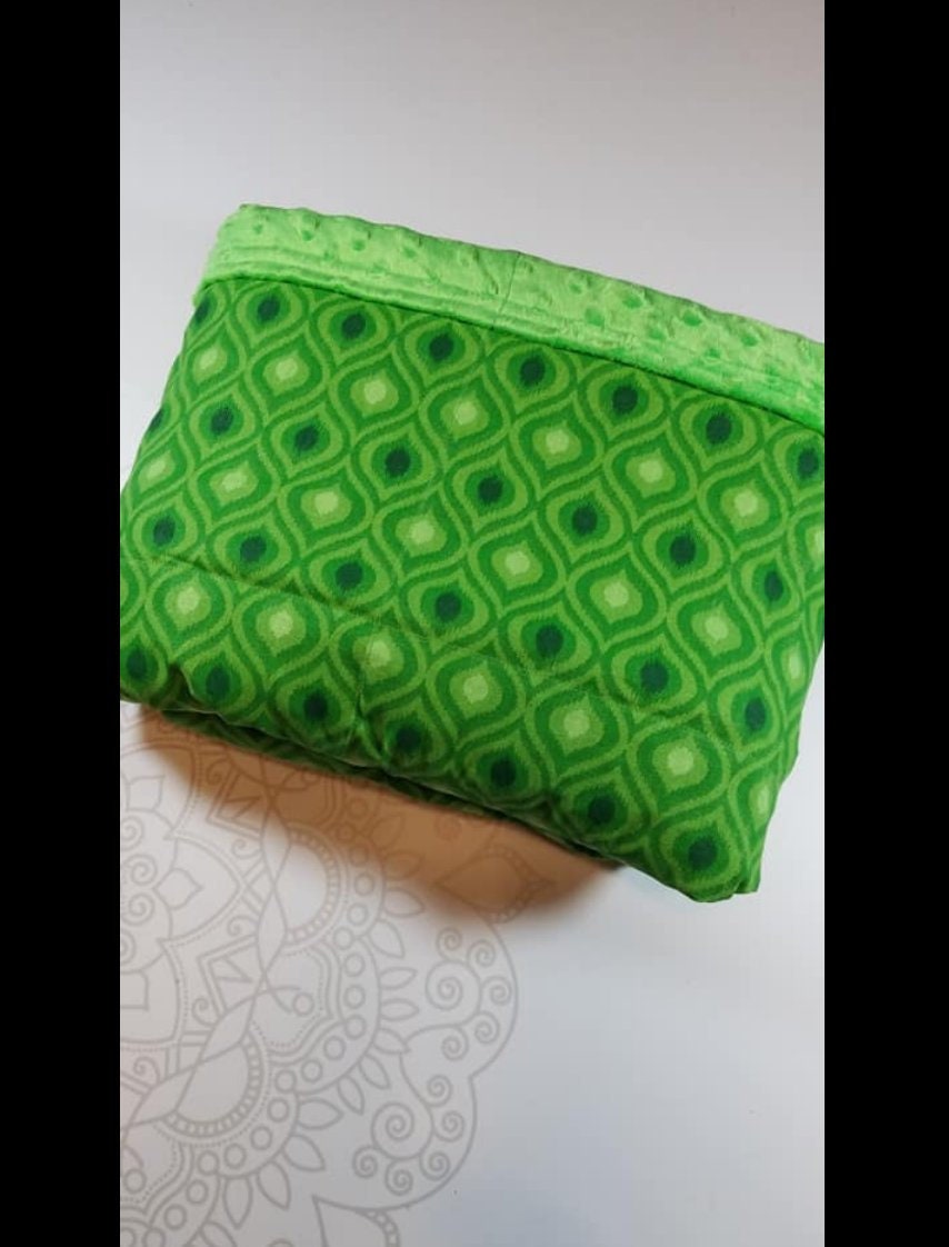 READY to SHIP, Weighted Blanket, 40x6010 Pounds, Green Moroccan Front