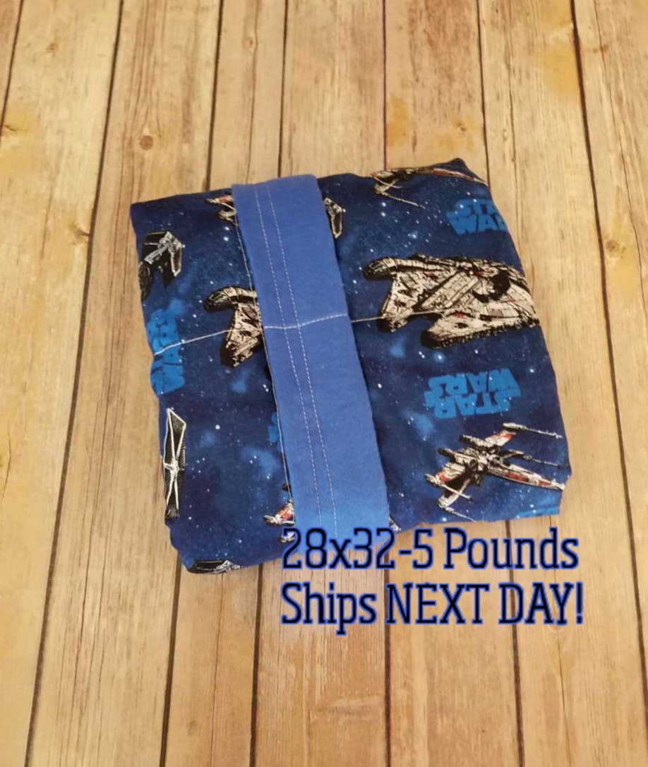 Movie, 5 Pound, WEIGHTED BLANKET, Ready To Ship, 5 pounds, 28x32 for