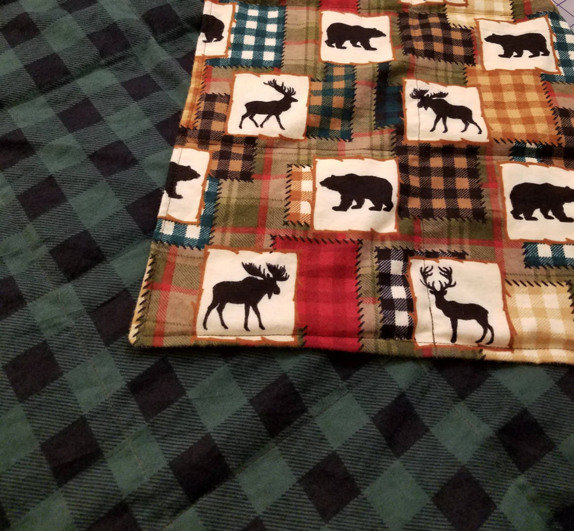 Weighted Blanket, 10 Pound, Wildlife Plaid, 40x60, READY TO SHIP, Twin