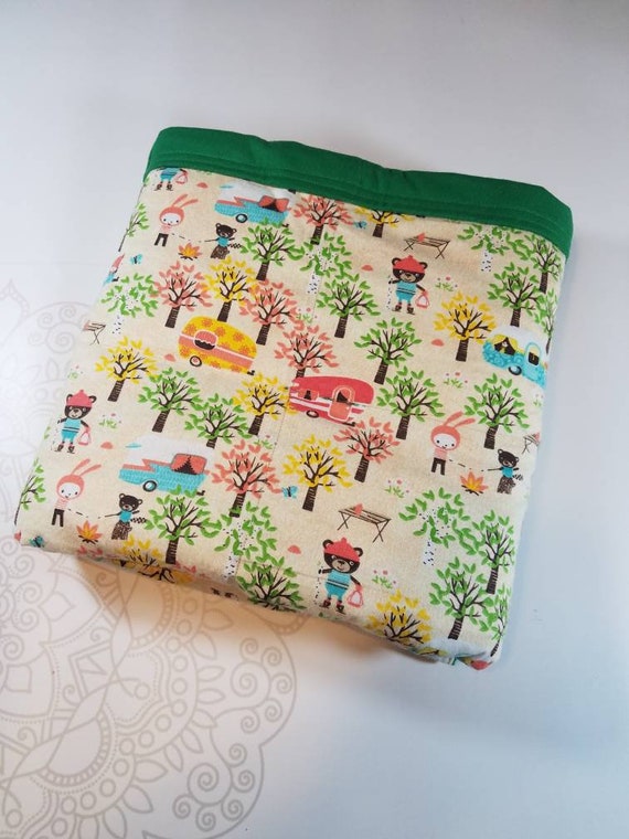 Camping, Weighted Blanket, Cotton Flannel, Up to Twin Size, 3 to 20 Pounds, Adult Weighted Blanket, SPD, Autism, Calming Blanket