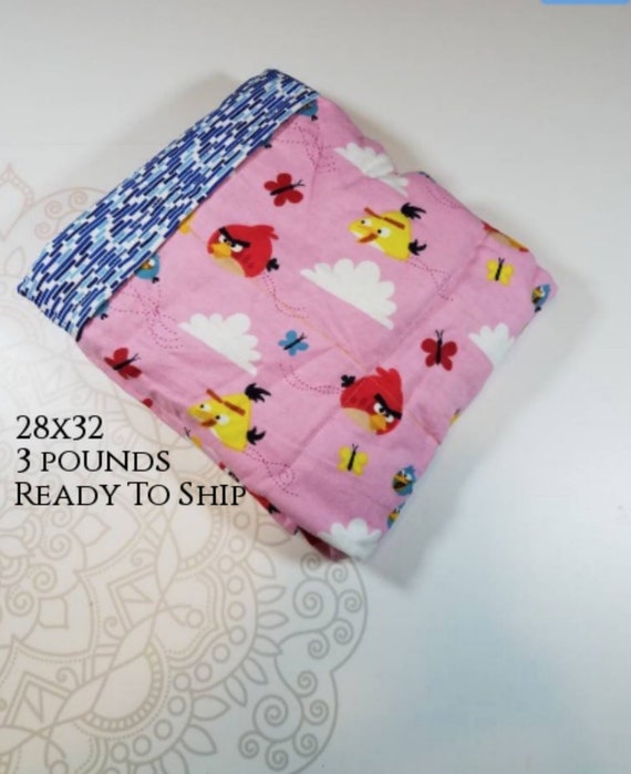 Bird, 3 Pound, WEIGHTED BLANKET, 3 pounds, 28x32, for Autism, Sensory, ADHD, Calming, Anxiety, ptsd blanket